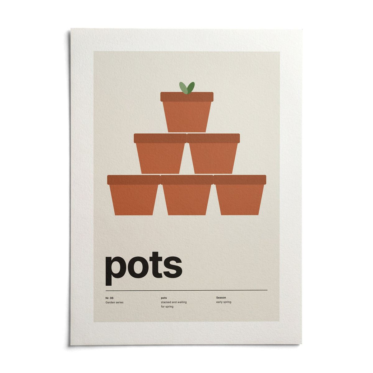 Plant Pot Print, shown as an unframed paper print on a plain white background