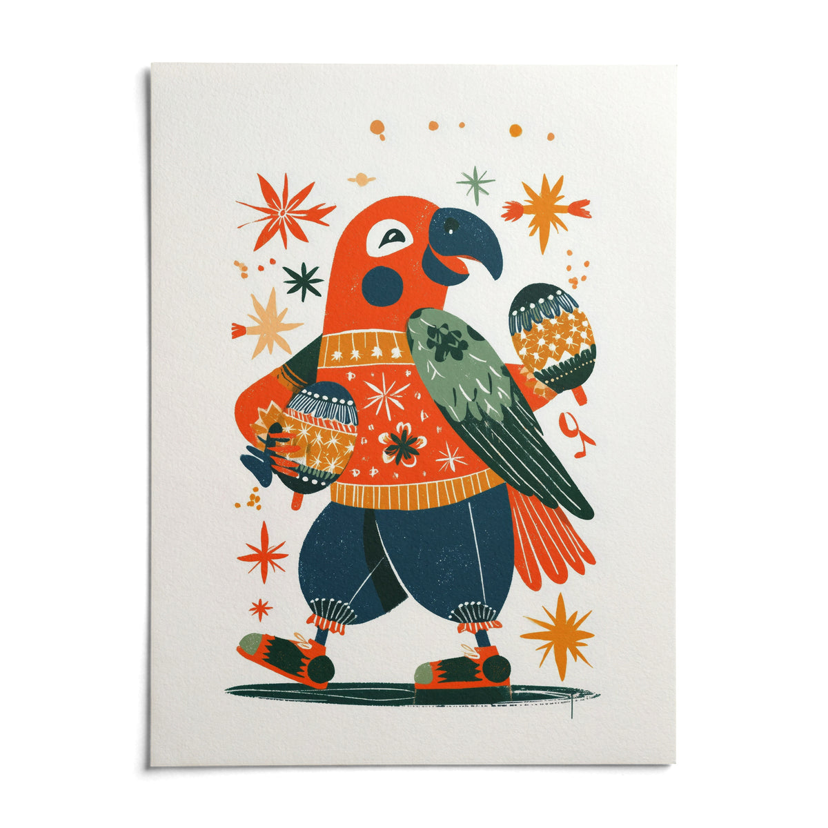 Playful Animal Poster, shown as an unframed paper print on a plain white background