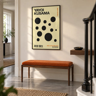 Polka Dot Artwork, framed on the wall of a modern hallway in a UK townhouse with pale cream walls