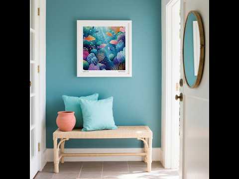 Coral Reef Wall Art in square format