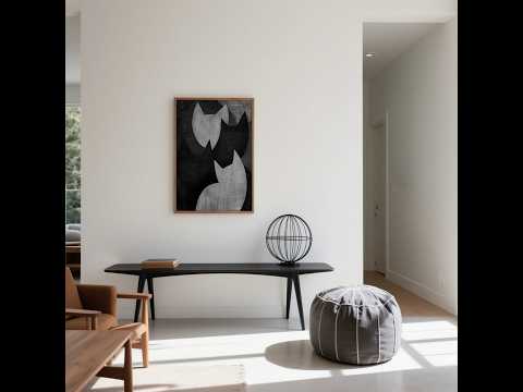Big Cat Art in Wabi Sabi Style