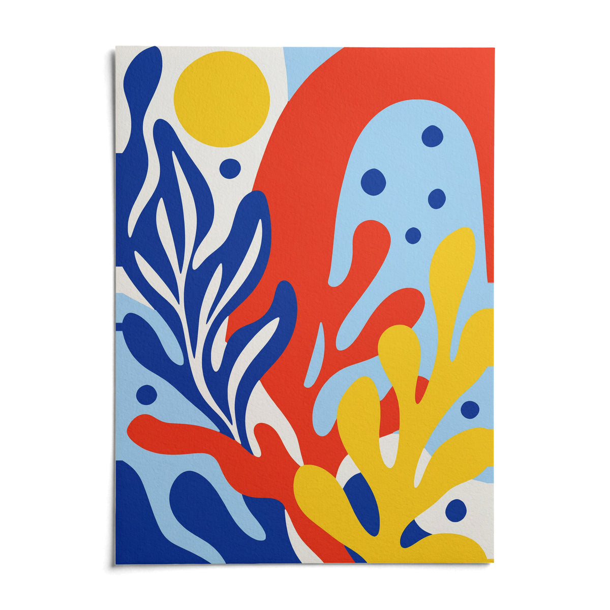 Primary Colours Print, shown as an unframed paper print on a plain white background