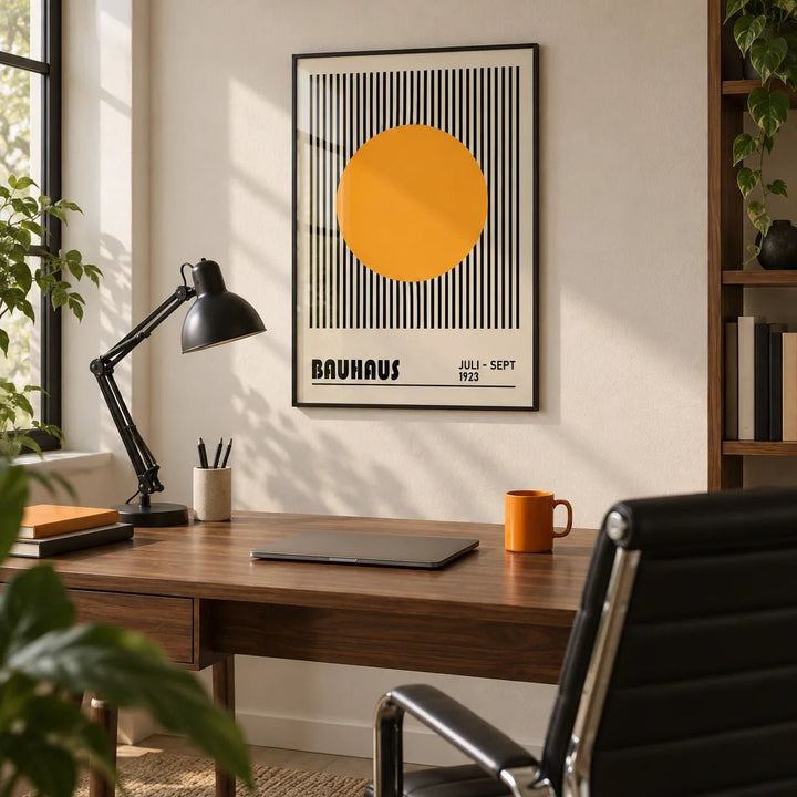 Professional Office Wall Art, framed on the wall of a modern home office