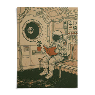 Reading Astronaut Poster, shown as an unframed paper print on a plain white background