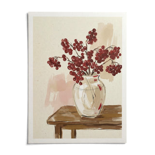 Red Berries Poster, shown as an unframed paper print on a plain white background
