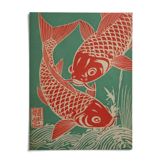 Red Koi Art, shown as an unframed paper print on a plain white background