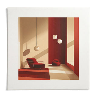 Red Wall Art, shown as an unframed paper print on a plain white background