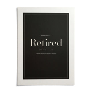 Retirement Poster, shown as an unframed paper print on a plain white background