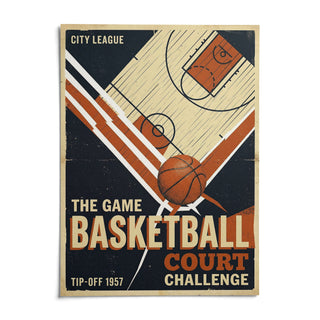 Retro Sports Wall Art, shown as an unframed paper print on a plain white background