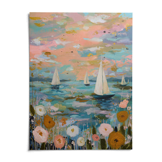 Sailboat Wall Art, shown as an unframed paper print on a plain white background