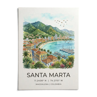 Santa Marta Art Print, shown as an unframed paper print on a plain white background