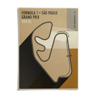 Sao Paulo Race Circuit Diagram Poster, shown as an unframed paper print on a plain white background