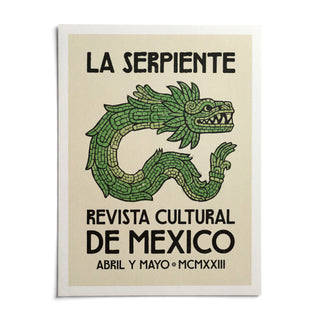 Serpent Cultural Art Print, shown as an unframed paper print on a plain white background