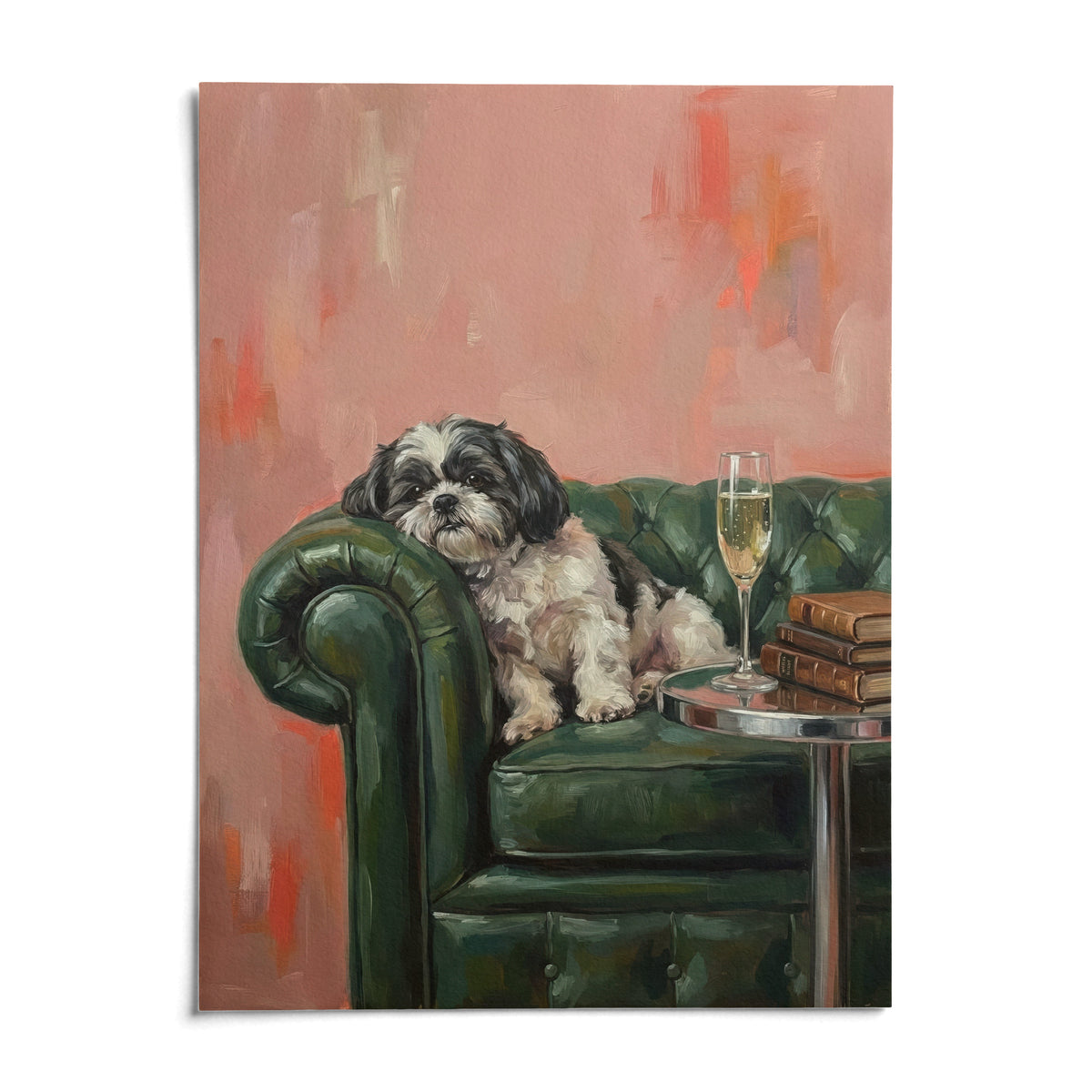 Shih Tzu Dog Print, shown as an unframed paper print on a plain white background
