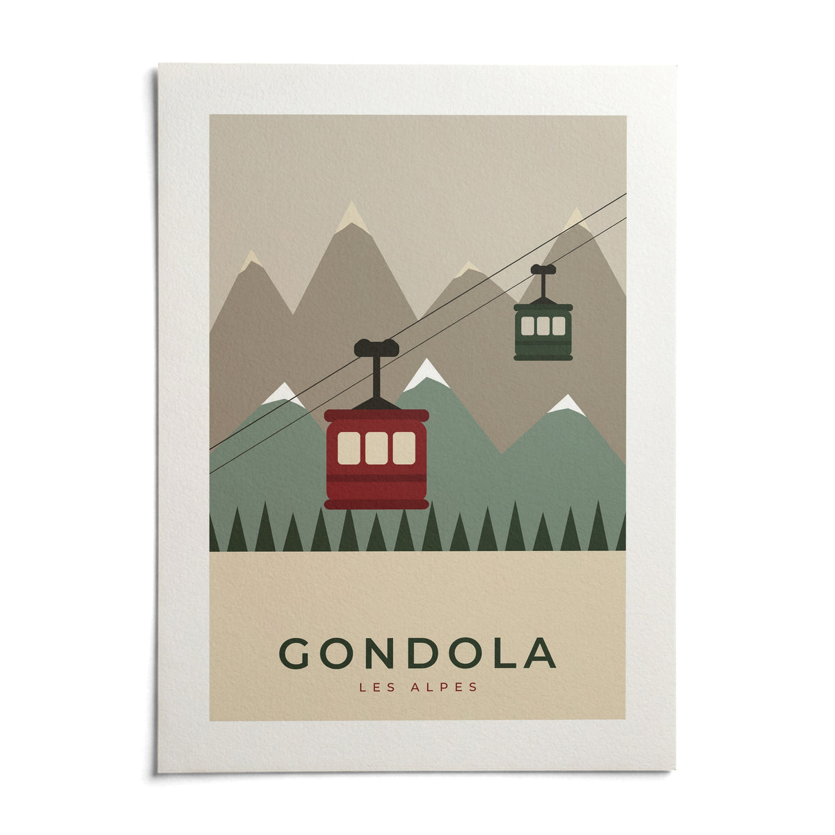 Ski Wall Art, shown as an unframed paper print on a plain white background