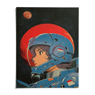 Space Girl Art, shown as an unframed paper print on a plain white background