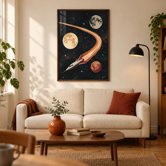 Affiche rétro spatiale