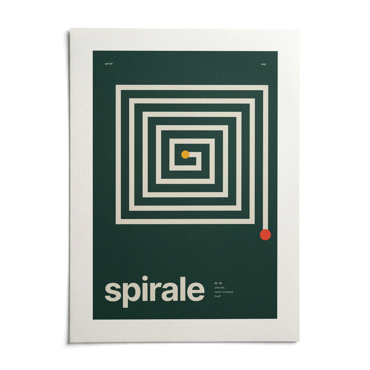 Spiral Print, shown as an unframed paper print on a plain white background