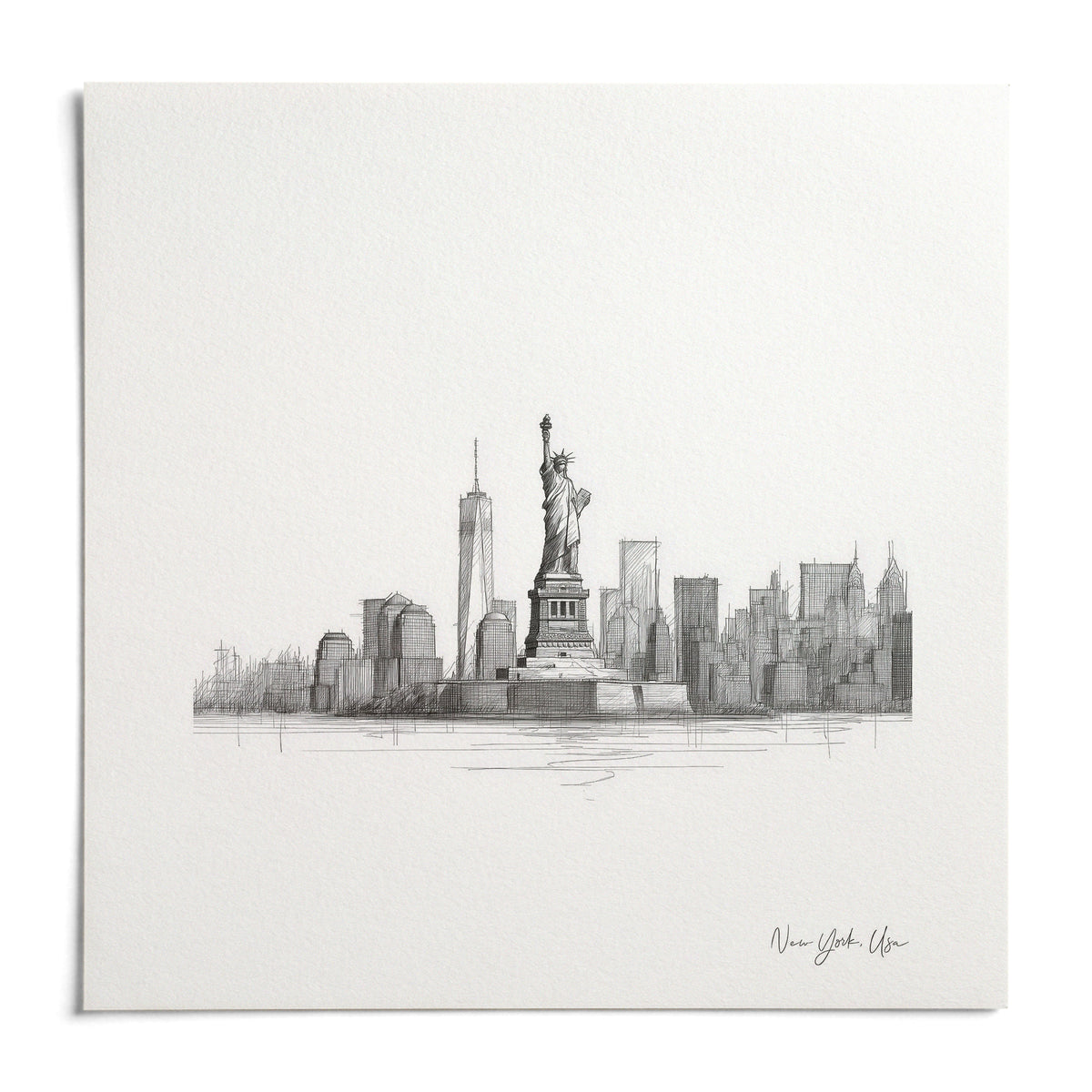 Statue of Liberty Print, shown as an unframed paper print on a plain white background