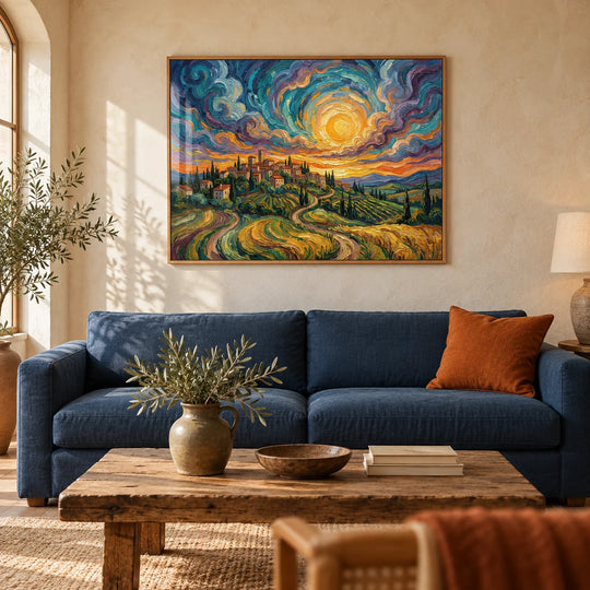 Sonnenuntergangslandschaft Druck