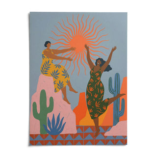 Sunset Women Art Print, shown as an unframed paper print on a plain white background