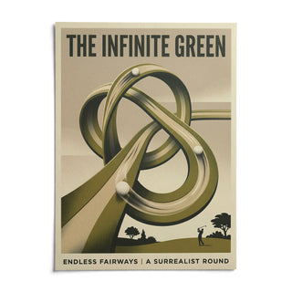 Surrealist Golf Art Print, shown as an unframed paper print on a plain white background
