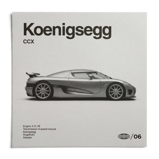 Swedish Supercar Art Print, shown as an unframed paper print on a plain white background