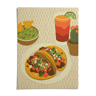 Tacos Art Print, shown as an unframed paper print on a plain white background