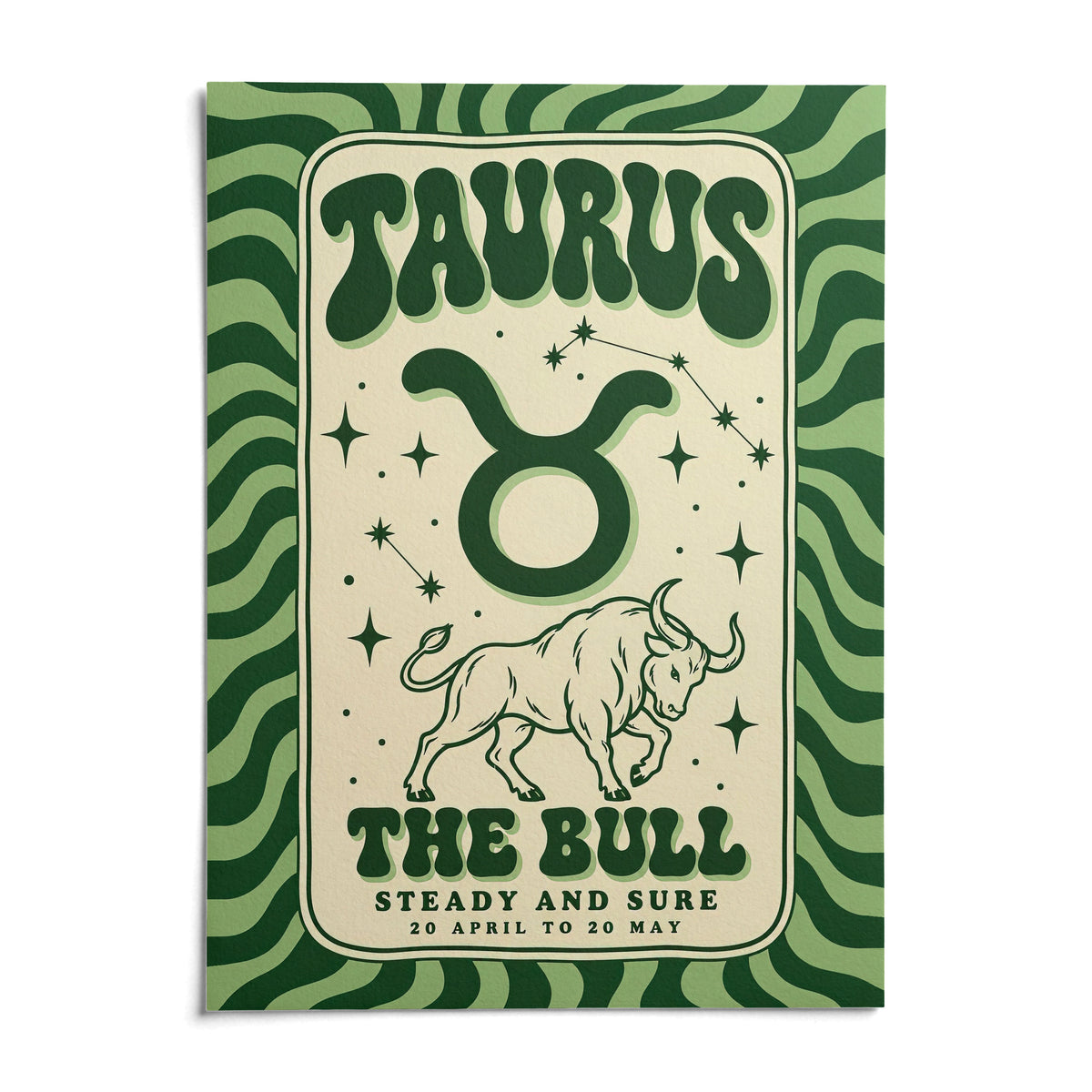 Taurus Print, shown as an unframed paper print on a plain white background