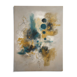 Teal And Black Art Print, shown as an unframed paper print on a plain white background