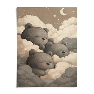 Teddy Bear Wall Art For Nursery, shown as an unframed paper print on a plain white background