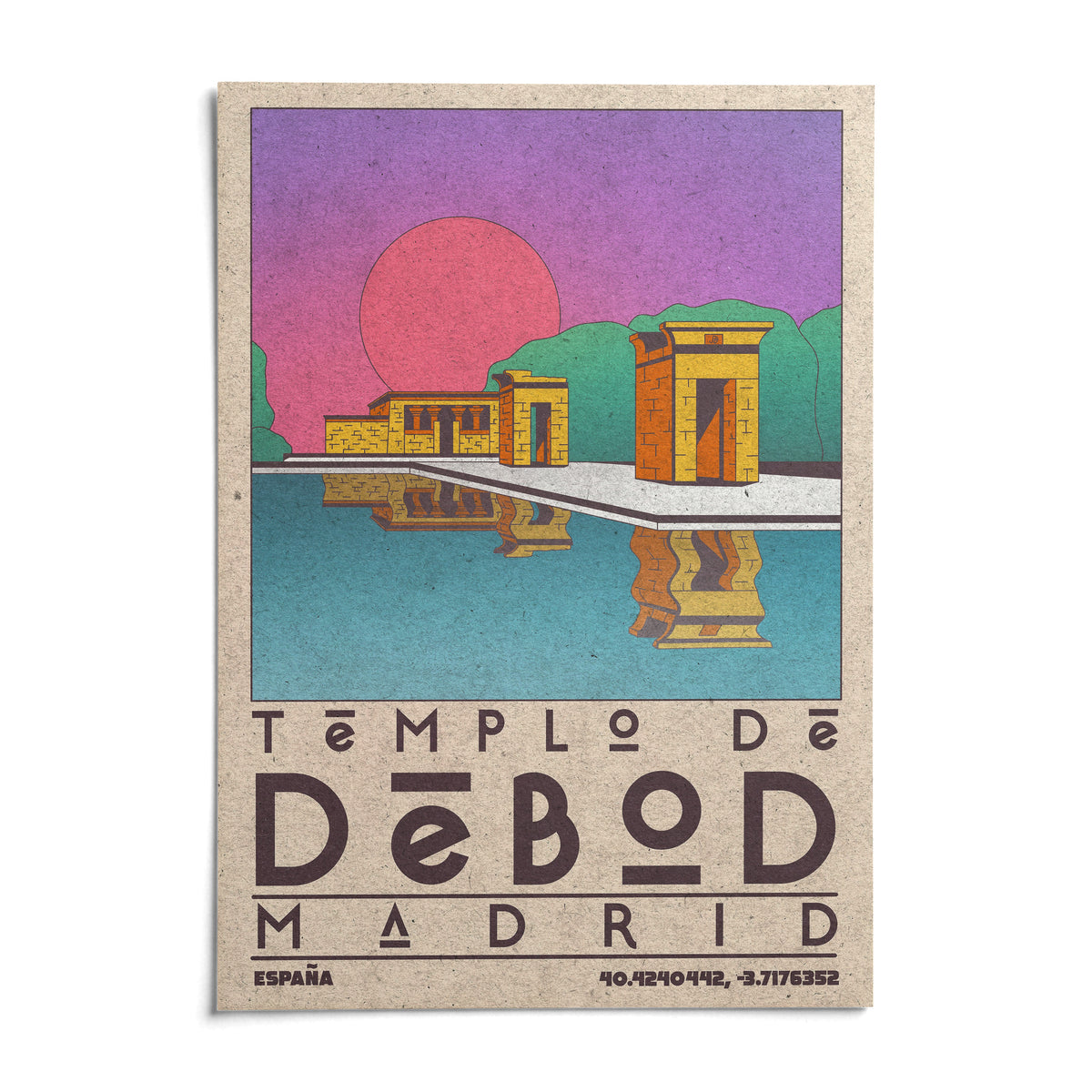 Templo De Debod Art Print, shown as an unframed paper print on a plain white background