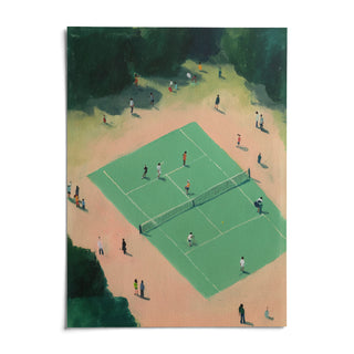 Tennis Court Wall Art, shown as an unframed paper print on a plain white background