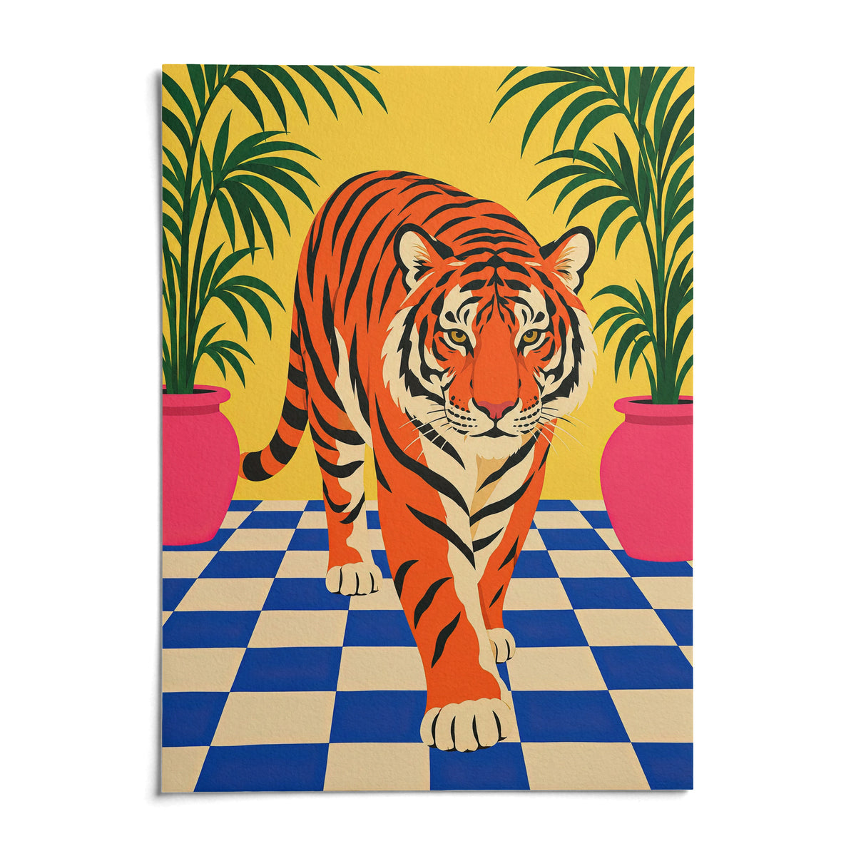 Tiger Stroll Poster, shown as an unframed paper print on a plain white background