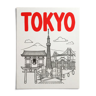 Tokyo City Wall Art, shown as an unframed paper print on a plain white background