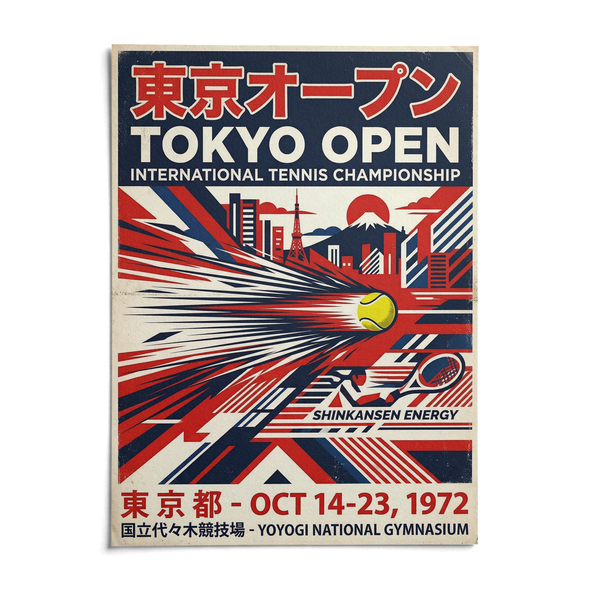 Tokyo Open Tennis Print, shown as an unframed paper print on a plain white background
