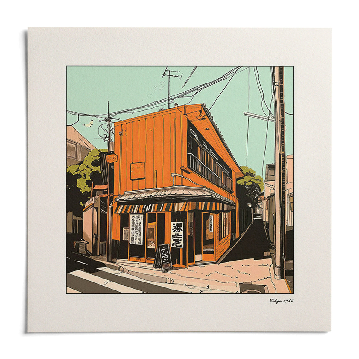 Tokyo Wall Art, shown as an unframed paper print on a plain white background