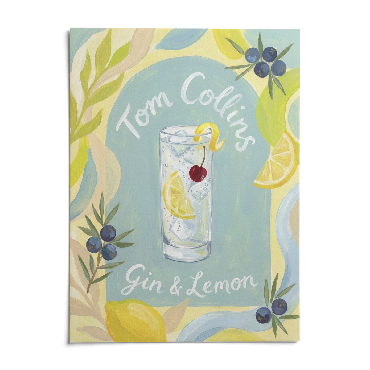 Tom Collins Art Print, shown as an unframed paper print on a plain white background