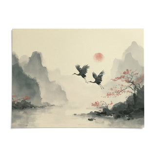 Traditional Ink Wall Art, shown as an unframed paper print on a plain white background