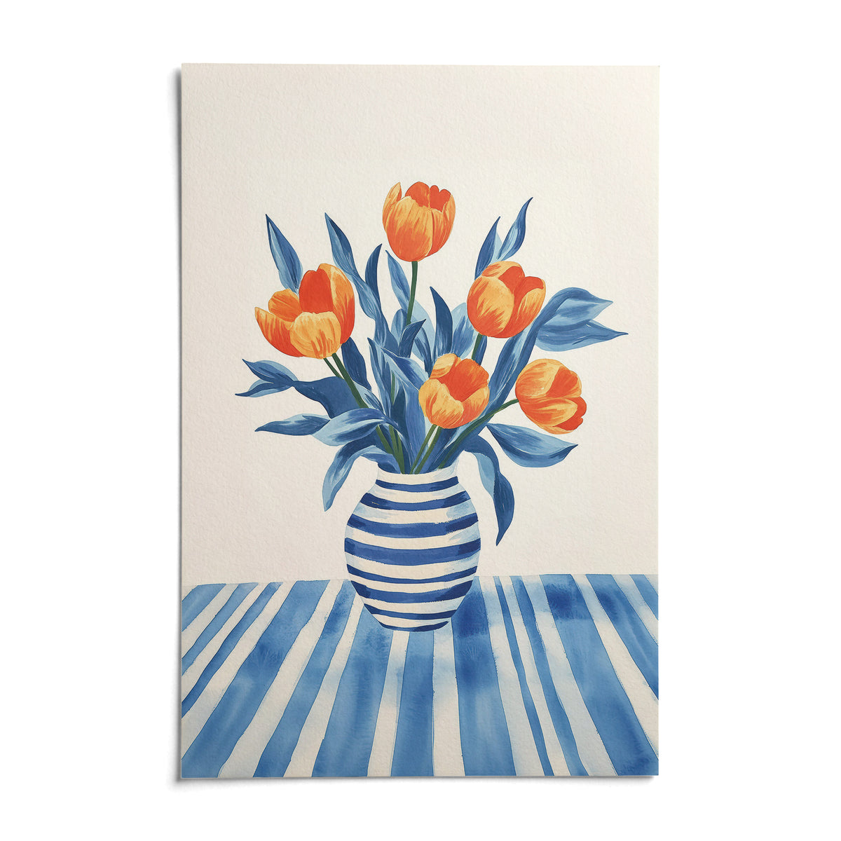 Tulip Wall Art, shown as an unframed paper print on a plain white background