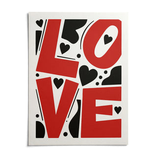 Typography Love Poster, shown as an unframed paper print on a plain white background