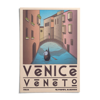 Venice Travel Poster, shown as an unframed paper print on a plain white background