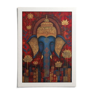 Vibrant Buddha Wall Art, shown as an unframed paper print on a plain white background