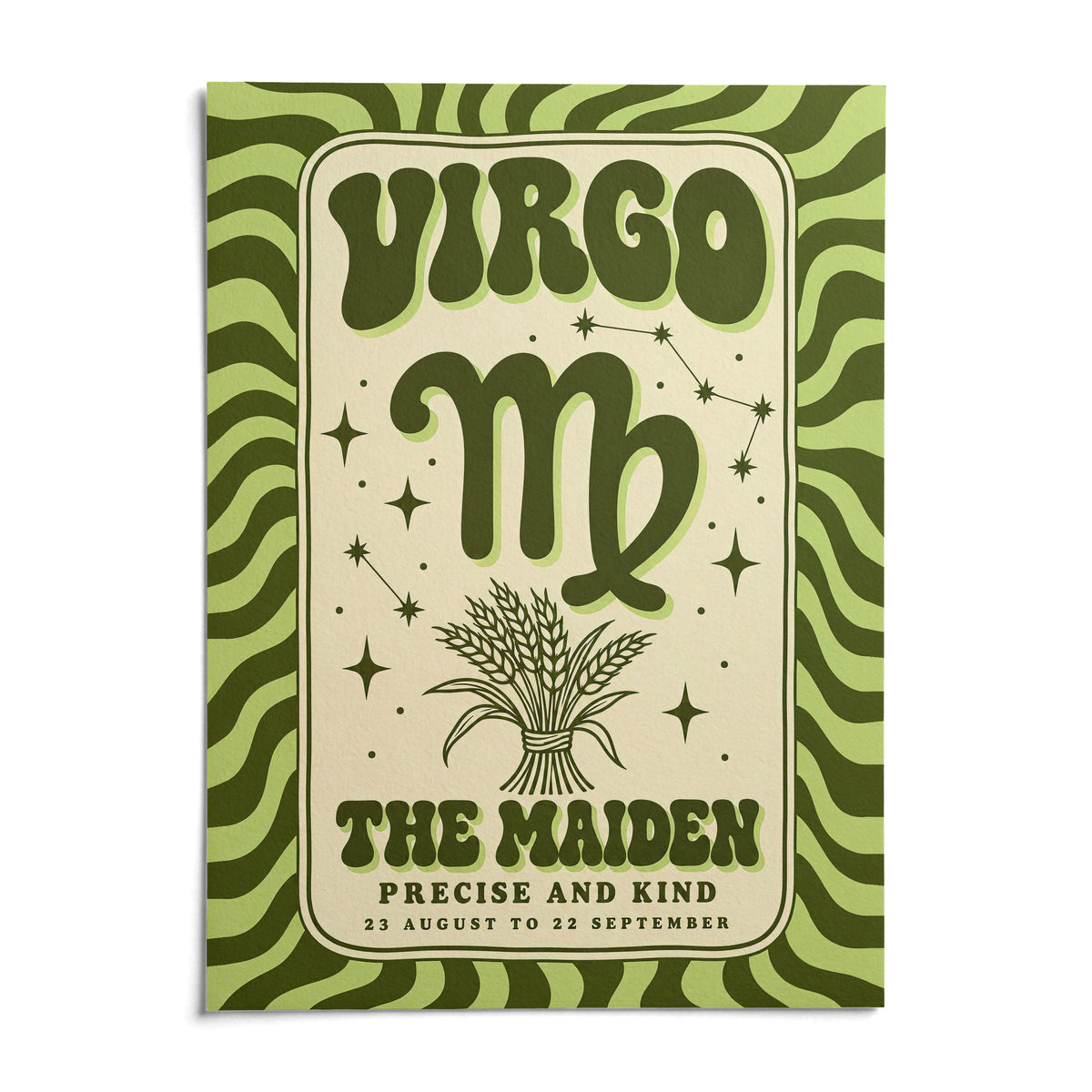 Virgo Print, shown as an unframed paper print on a plain white background