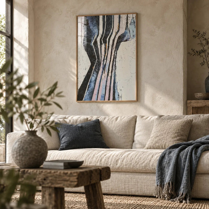 Wabi Sabi Art, framed on the wall of a wabi-sabi living room