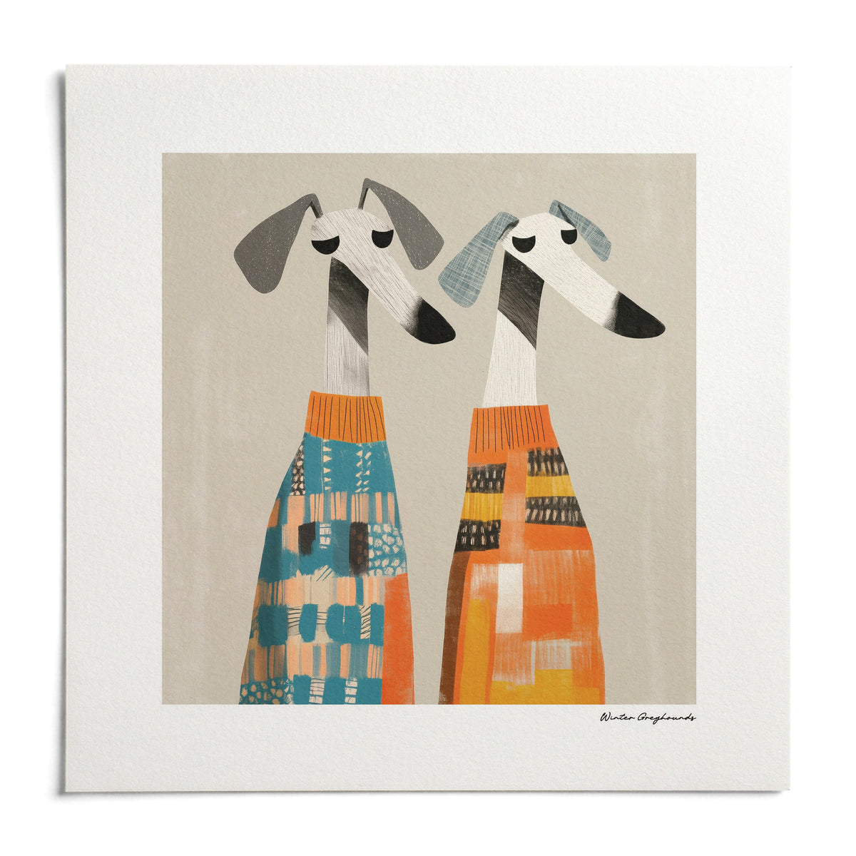 Wall Art Dog, shown as an unframed paper print on a plain white background