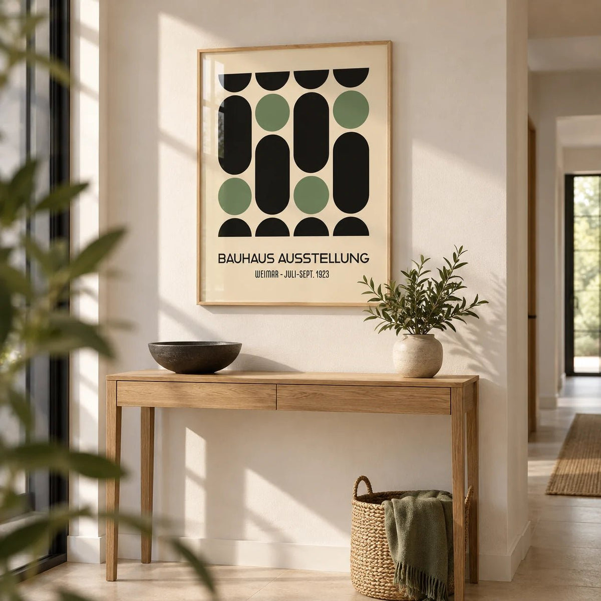 Wall Art for Office, framed on the wall of a modern hallway
