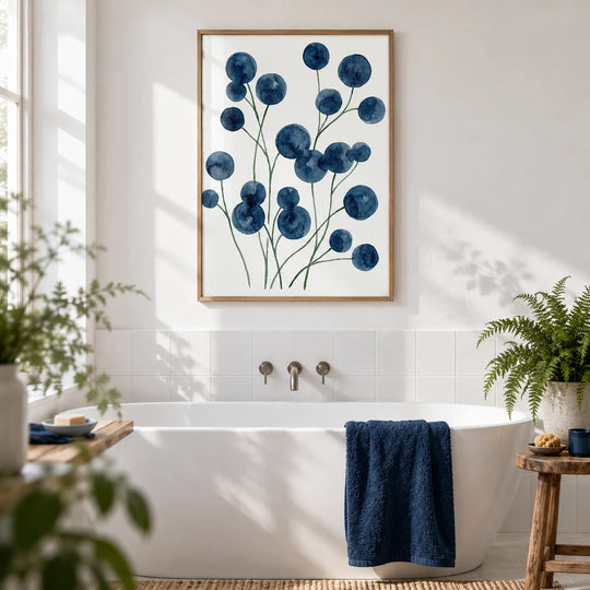 Stampa botanica blu