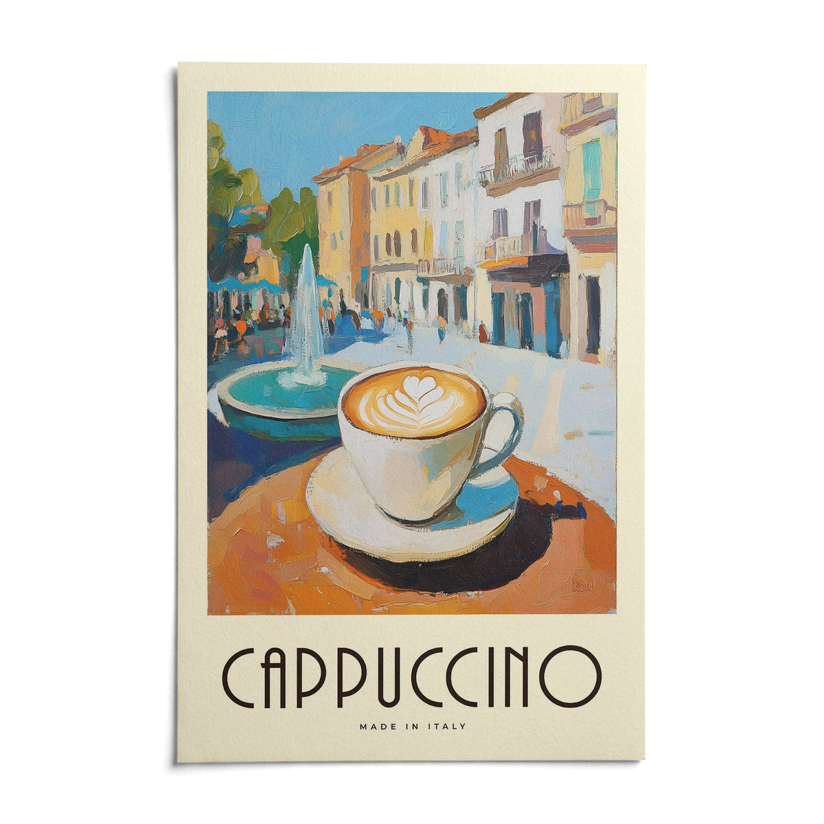 Morning Piazza as it arrives: an unframed matte paper print