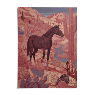 Western Horse Wall Art, shown as an unframed paper print on a plain white background